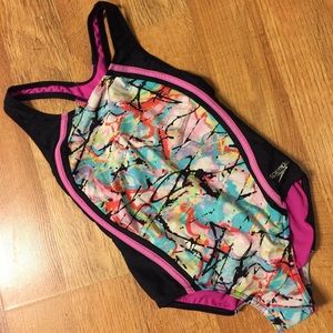 Speedo Girls paint splatter sz 10